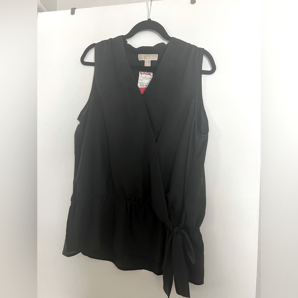 NWT Michael Kors sleeveless blouse with side tie